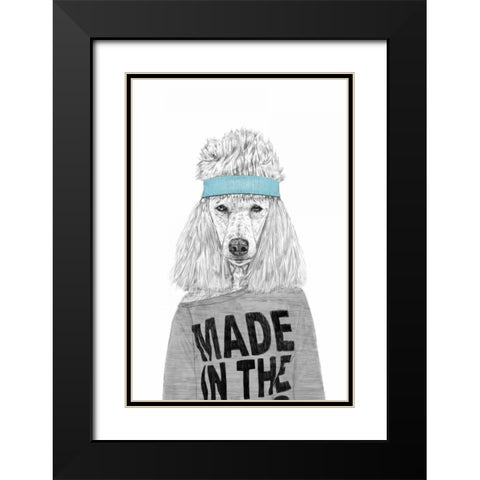 80s Bitch Black Modern Wood Framed Art Print with Double Matting by Solti, Balazs