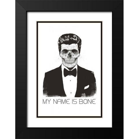 My Name is Bone Black Modern Wood Framed Art Print with Double Matting by Solti, Balazs