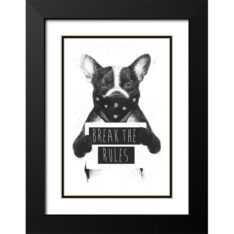 Rebel Dog Black Modern Wood Framed Art Print with Double Matting by Solti, Balazs