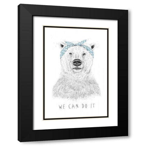 We Can Do It Black Modern Wood Framed Art Print with Double Matting by Solti, Balazs