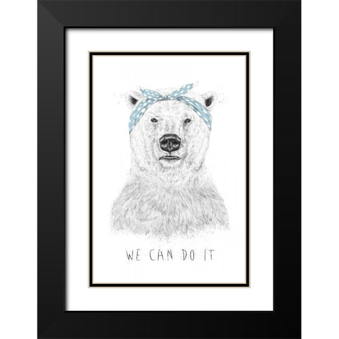We Can Do It Black Modern Wood Framed Art Print with Double Matting by Solti, Balazs