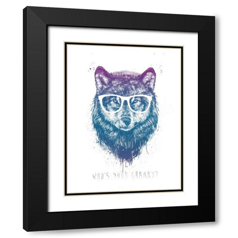 Whos Your Granny Black Modern Wood Framed Art Print with Double Matting by Solti, Balazs