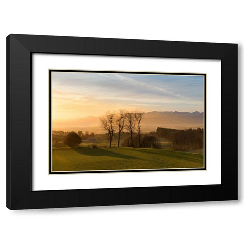 Soothing Light Black Modern Wood Framed Art Print with Double Matting by Schneidersmann, Anne
