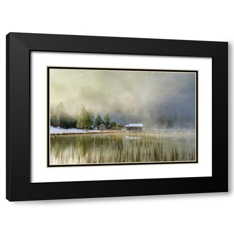 First Touch of Snow Black Modern Wood Framed Art Print with Double Matting by Schneidersmann, Anne