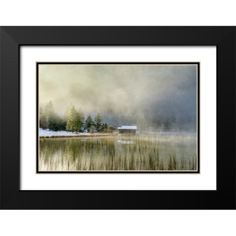 First Touch of Snow Black Modern Wood Framed Art Print with Double Matting by Schneidersmann, Anne