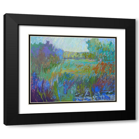 Color Field No. 67 Black Modern Wood Framed Art Print with Double Matting by Schmidt, Jane
