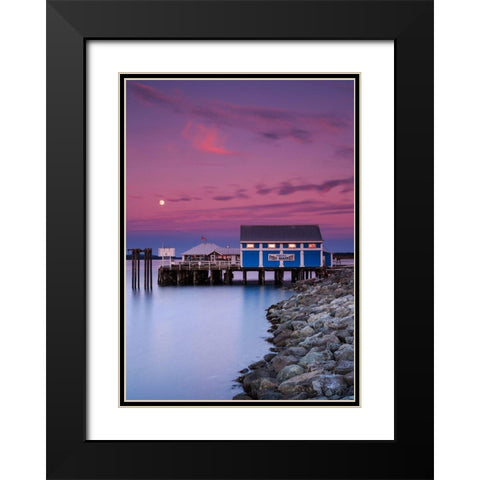 Moon over Sidney Fish Market Black Modern Wood Framed Art Print with Double Matting by Severn, Shawn/Corinne