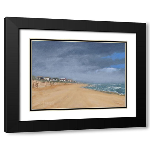 Beach Houses and Surf Black Modern Wood Framed Art Print with Double Matting by Stotts, Thomas
