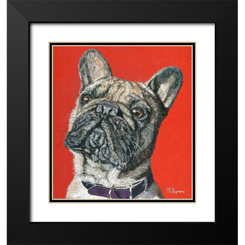 Amour Black Modern Wood Framed Art Print with Double Matting by Symons, Melissa