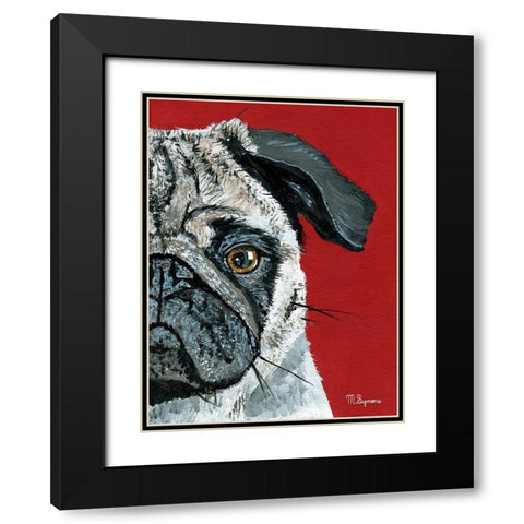 Pug a Boo Black Modern Wood Framed Art Print with Double Matting by Symons, Melissa