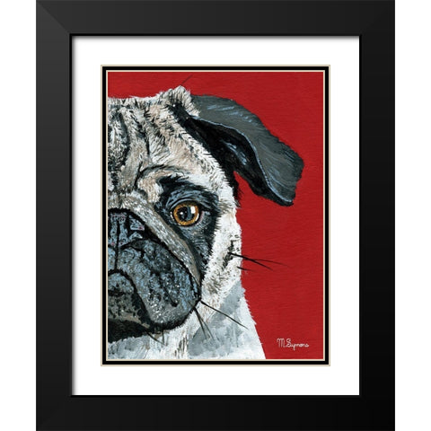 Pug a Boo Black Modern Wood Framed Art Print with Double Matting by Symons, Melissa