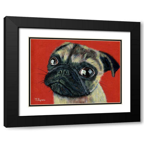 Pugly Black Modern Wood Framed Art Print with Double Matting by Symons, Melissa