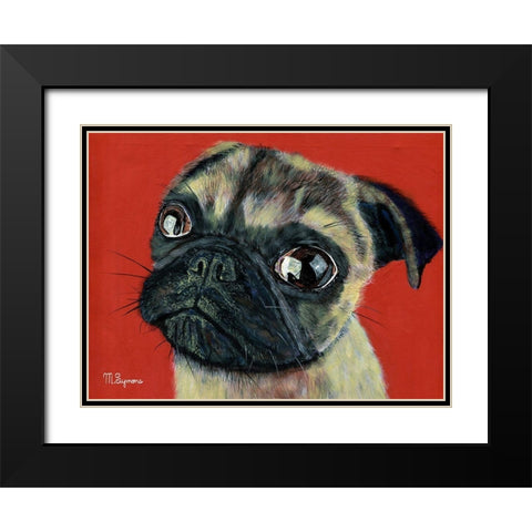 Pugly Black Modern Wood Framed Art Print with Double Matting by Symons, Melissa