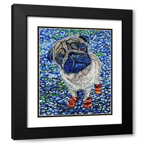 Boots Black Modern Wood Framed Art Print with Double Matting by Symons, Melissa
