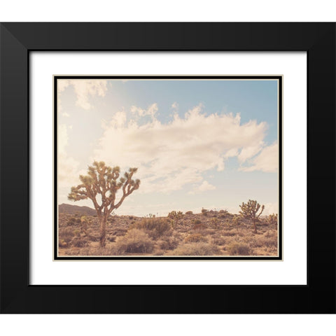 Sunshine and Joshua Trees Black Modern Wood Framed Art Print with Double Matting by Soffia, Myan