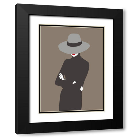 Lady No. 4 Black Modern Wood Framed Art Print with Double Matting by Salvadori, Sean