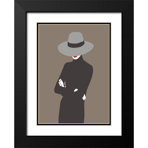 Lady No. 4 Black Modern Wood Framed Art Print with Double Matting by Salvadori, Sean