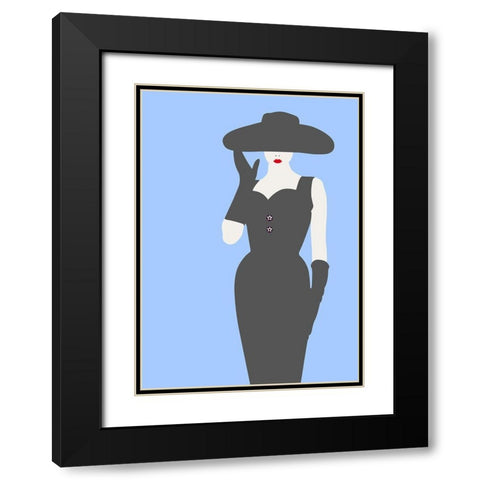 Lady No. 13 Black Modern Wood Framed Art Print with Double Matting by Salvadori, Sean