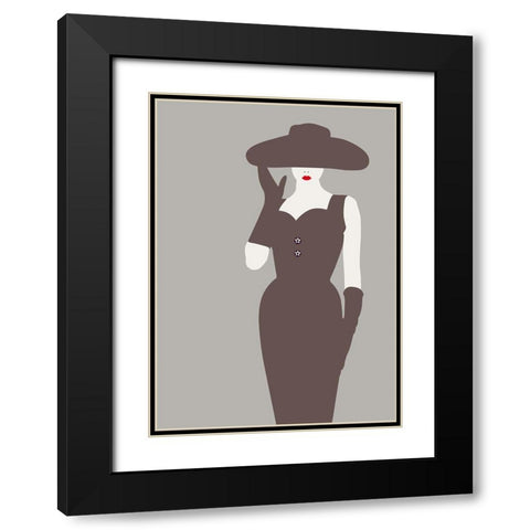 Lady No. 15 Black Modern Wood Framed Art Print with Double Matting by Salvadori, Sean
