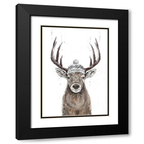 Lets Go Outside Black Modern Wood Framed Art Print with Double Matting by Solti, Balazs