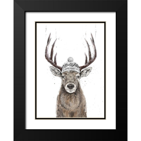 Lets Go Outside Black Modern Wood Framed Art Print with Double Matting by Solti, Balazs