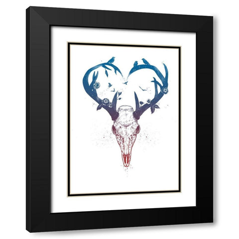 Neverending Love Black Modern Wood Framed Art Print with Double Matting by Solti, Balazs