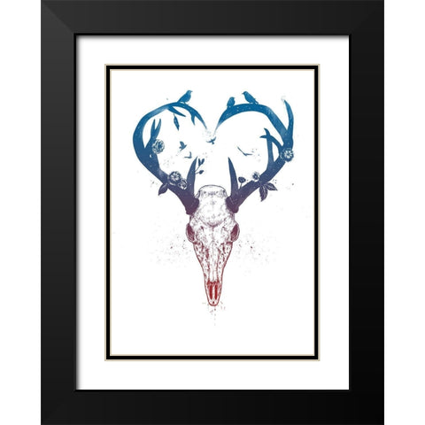 Neverending Love Black Modern Wood Framed Art Print with Double Matting by Solti, Balazs