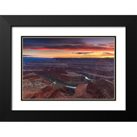 Sunset at Dead Horse Black Modern Wood Framed Art Print with Double Matting by Severn, Shawn-Corinne
