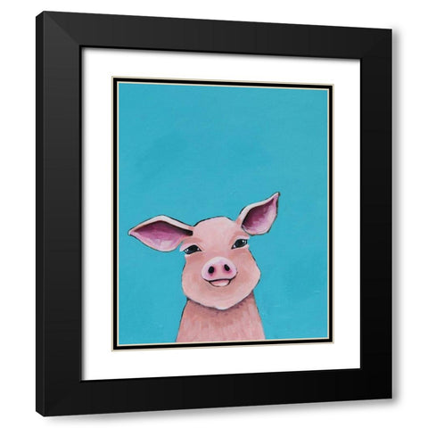 Little Pig Black Modern Wood Framed Art Print with Double Matting by Stewart, Lucia