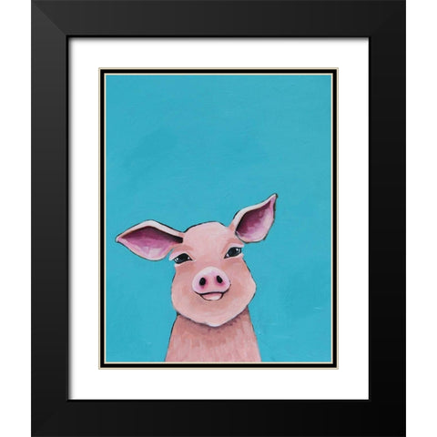 Little Pig Black Modern Wood Framed Art Print with Double Matting by Stewart, Lucia