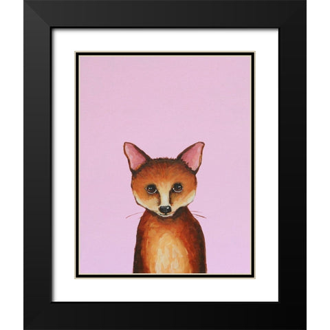 Little Fox Black Modern Wood Framed Art Print with Double Matting by Stewart, Lucia