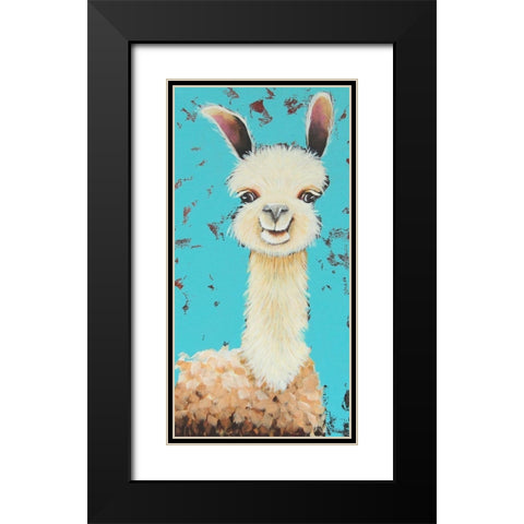 Llama Sue Black Modern Wood Framed Art Print with Double Matting by Stewart, Lucia