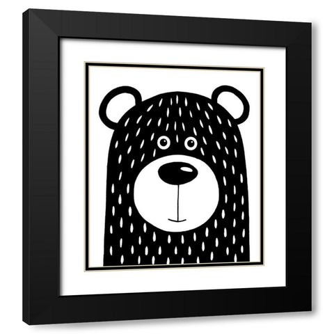 Vanilla Bear Black Modern Wood Framed Art Print with Double Matting by Stewart, Lucia