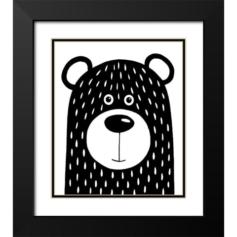 Vanilla Bear Black Modern Wood Framed Art Print with Double Matting by Stewart, Lucia