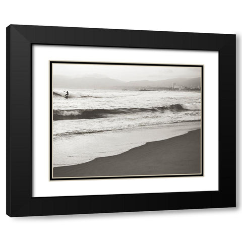 BW Surfer No. 1 Black Modern Wood Framed Art Print with Double Matting by Soffia, Myan