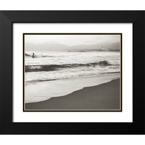 BW Surfer No. 1 Black Modern Wood Framed Art Print with Double Matting by Soffia, Myan