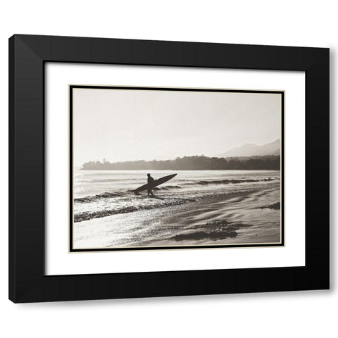 BW Surfer No. 3 Black Modern Wood Framed Art Print with Double Matting by Soffia, Myan