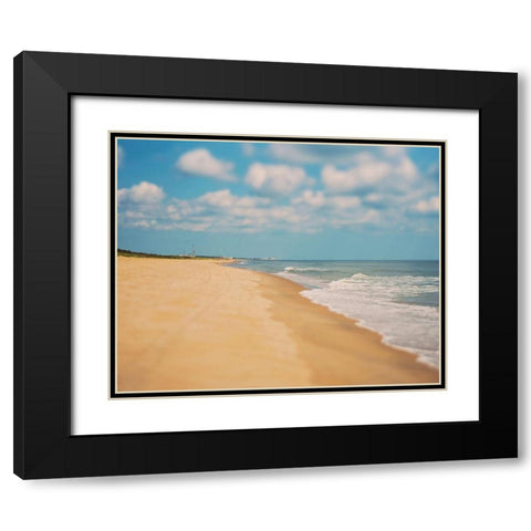 Virginia Beach Black Modern Wood Framed Art Print with Double Matting by Soffia, Myan