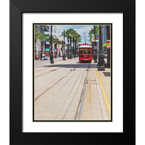 Streetcar Black Modern Wood Framed Art Print with Double Matting by Soffia, Myan