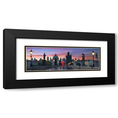 Dawn at Charles Bridge Black Modern Wood Framed Art Print with Double Matting by Sie, Lee