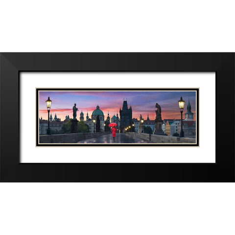 Dawn at Charles Bridge Black Modern Wood Framed Art Print with Double Matting by Sie, Lee