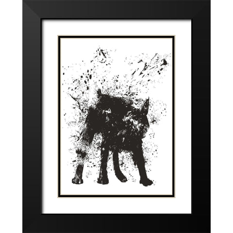 Wet Dog Black Modern Wood Framed Art Print with Double Matting by Solti, Balazs