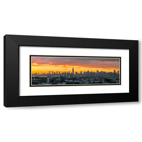 Manhattan Skyline from Brooklyn Black Modern Wood Framed Art Print with Double Matting by Silver, Richard