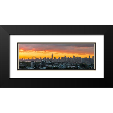 Manhattan Skyline from Brooklyn Black Modern Wood Framed Art Print with Double Matting by Silver, Richard