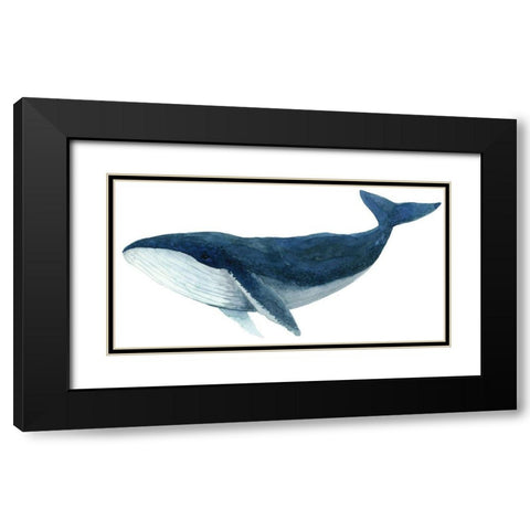 Humpback Whale - Blue Black Modern Wood Framed Art Print with Double Matting by Saylor, Jeannine