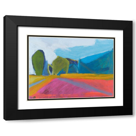 Trailhead At The Farm Black Modern Wood Framed Art Print with Double Matting by Singerman, Jessica