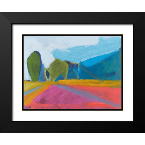 Trailhead At The Farm Black Modern Wood Framed Art Print with Double Matting by Singerman, Jessica