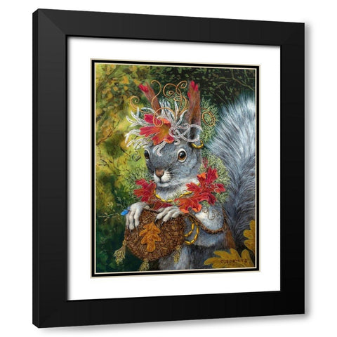 The Squirrelâ€™s Dream Black Modern Wood Framed Art Print with Double Matting by Schmitz, Carolyn