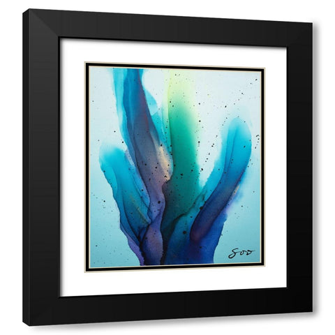 Blue Romance Black Modern Wood Framed Art Print with Double Matting by SoosooStudios