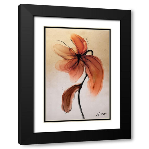 Golden Black Modern Wood Framed Art Print with Double Matting by SoosooStudios